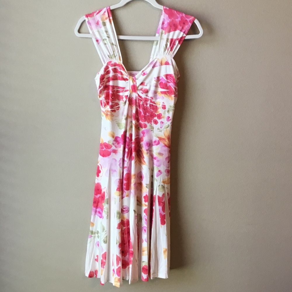SOLD Pretty Woman Dress, Pink Bloom on White, NWT